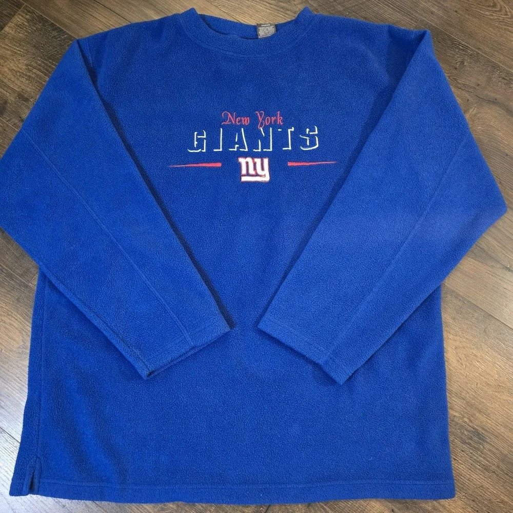 New York Giants Vintage Pullover Fleece Blue Sweatshirt Size XL